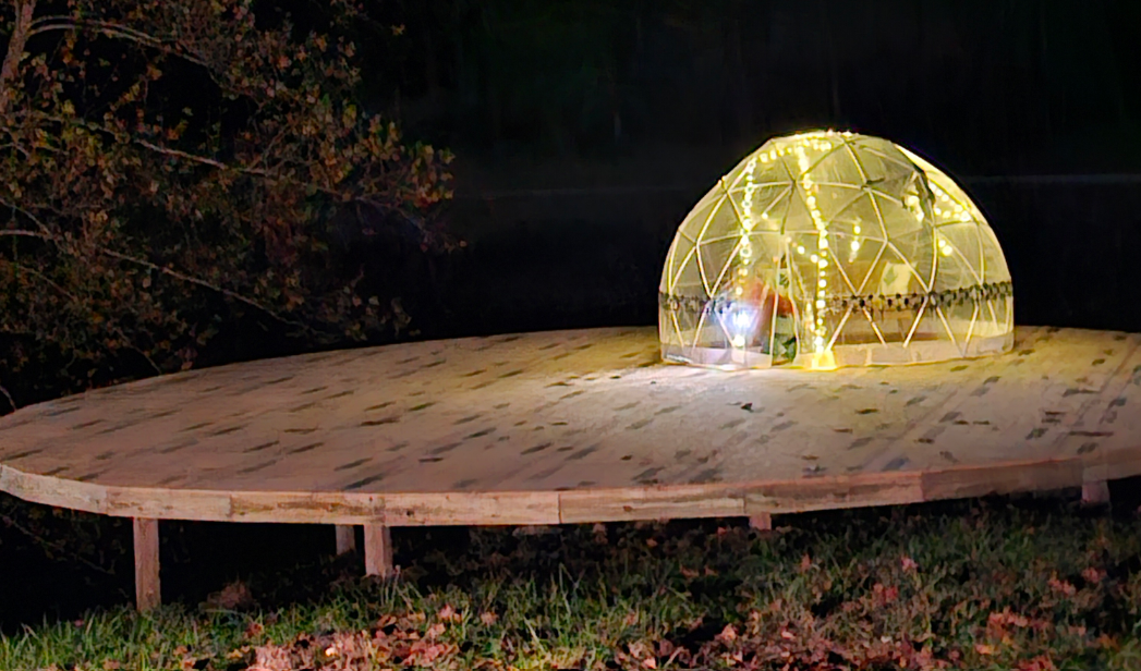 Dome at night at Season's Eden